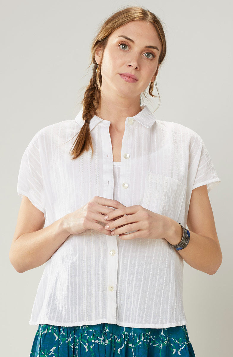 Adira Lightweight Cap-Sleeve Shirt