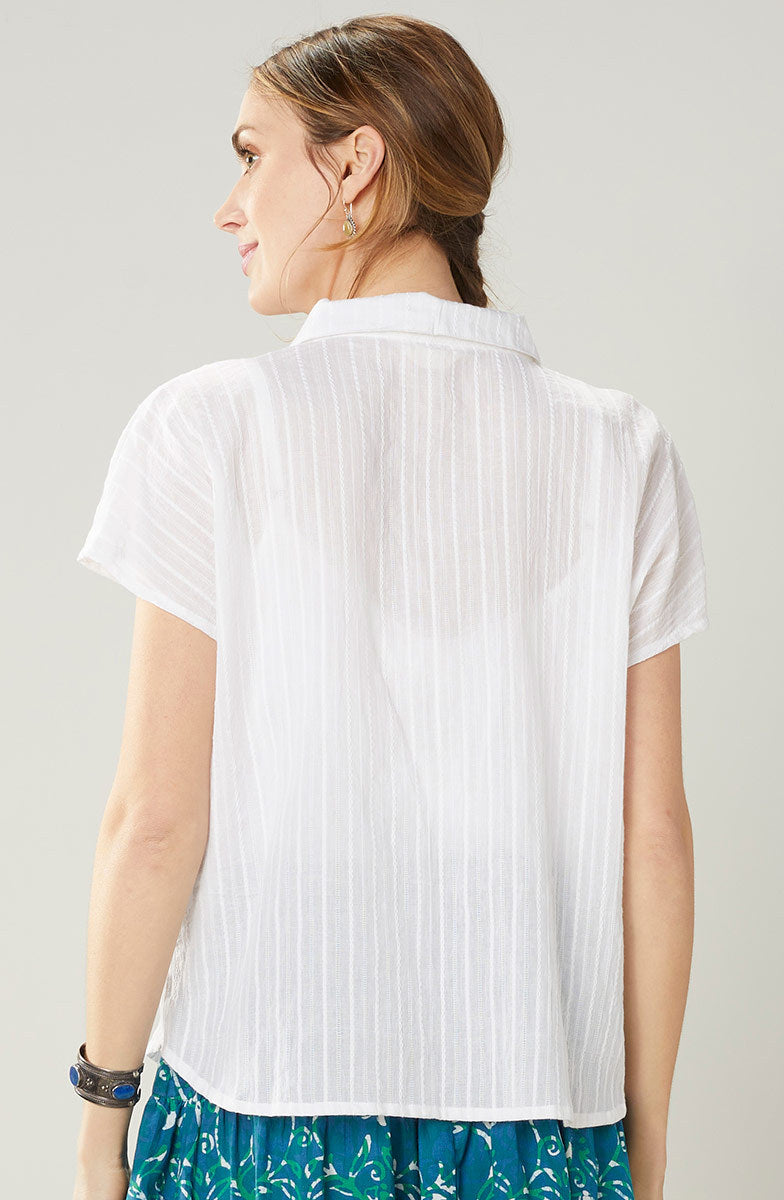 Adira Lightweight Cap-Sleeve Shirt