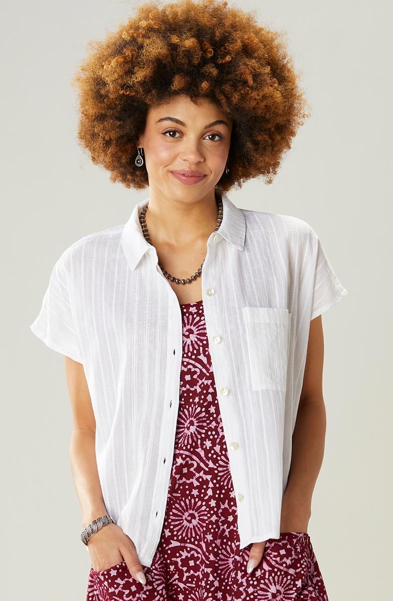 Adira Lightweight Cap-Sleeve Shirt