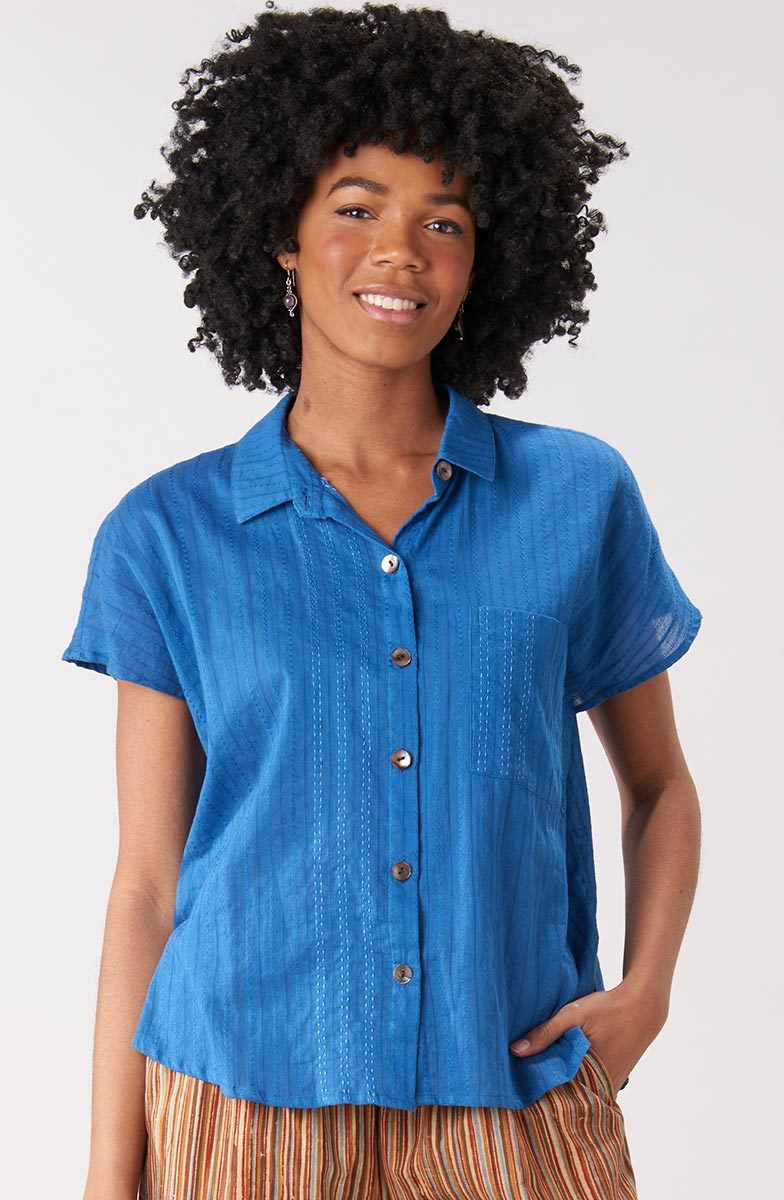 Adira Lightweight Cap-Sleeve Shirt