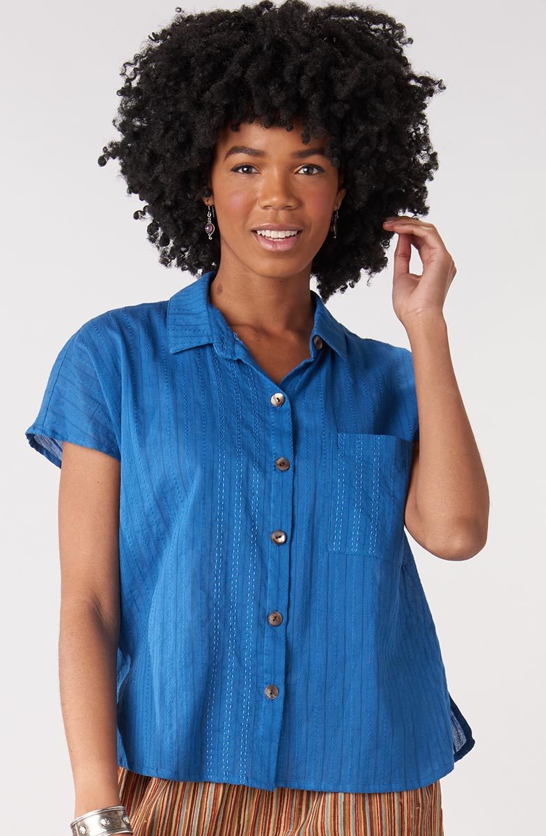 Adira Lightweight Cap-Sleeve Shirt