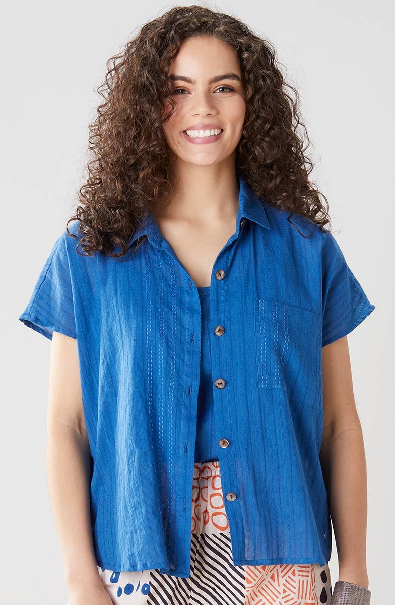 Adira Lightweight Cap-Sleeve Shirt