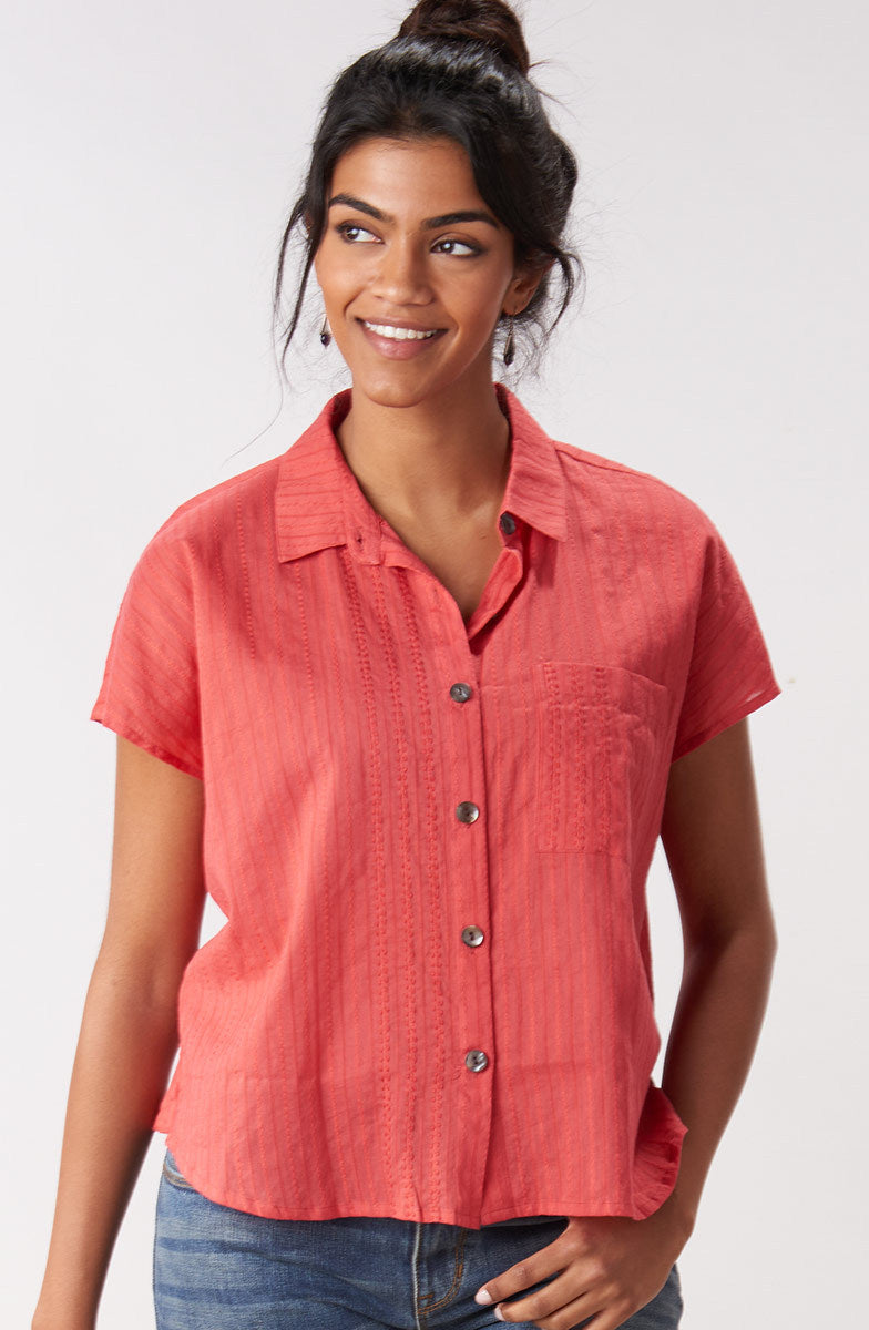 Adira Lightweight Cap-Sleeve Shirt