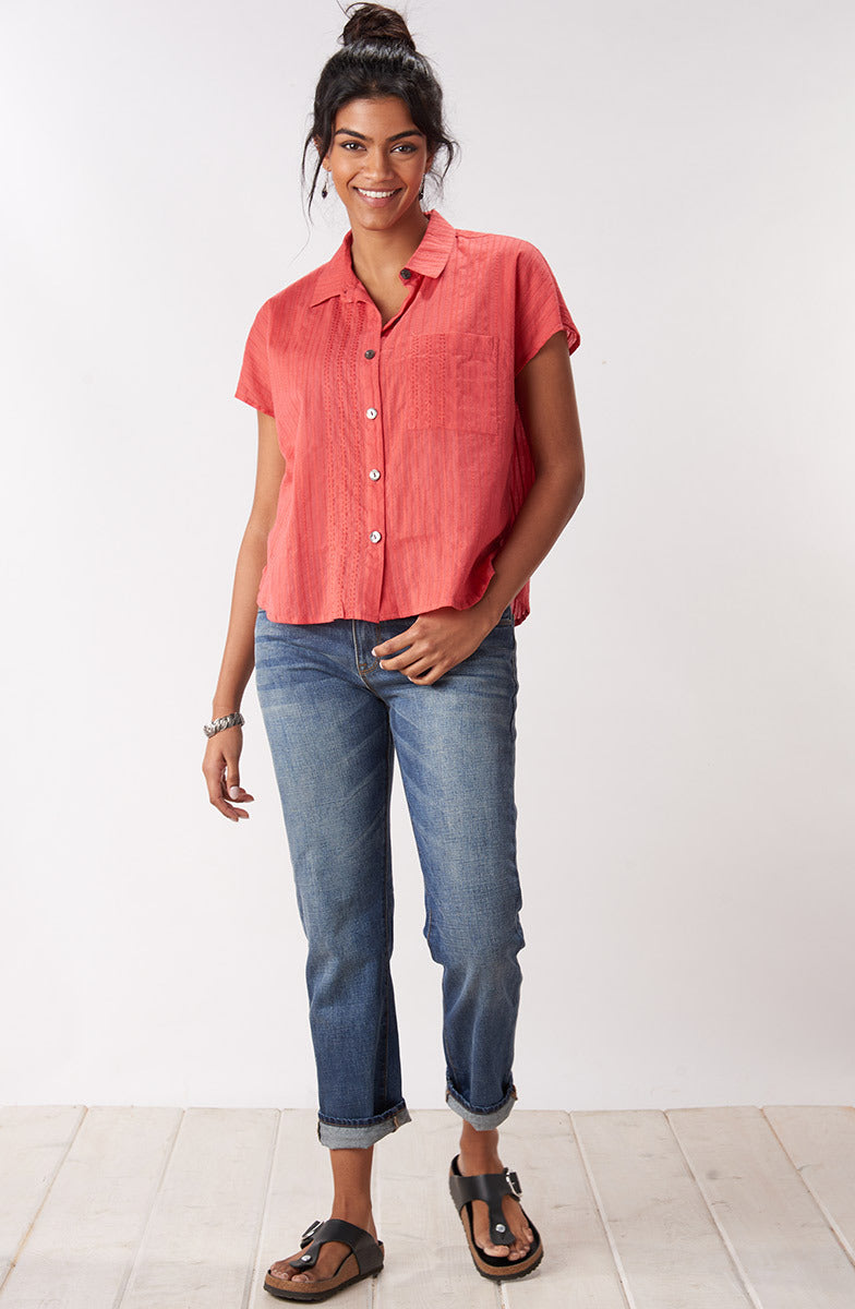 Adira Lightweight Cap-Sleeve Shirt