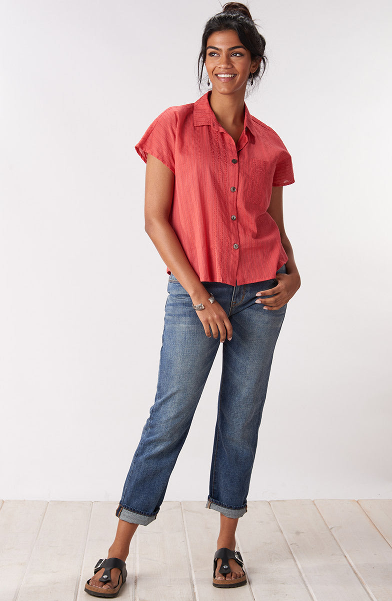 Adira Lightweight Cap-Sleeve Shirt