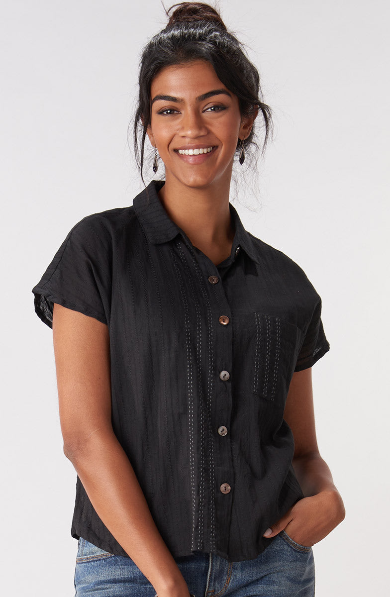 Adira Lightweight Cap-Sleeve Shirt