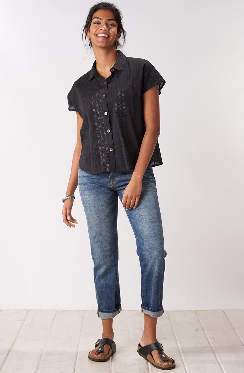 Adira Lightweight Cap-Sleeve Shirt