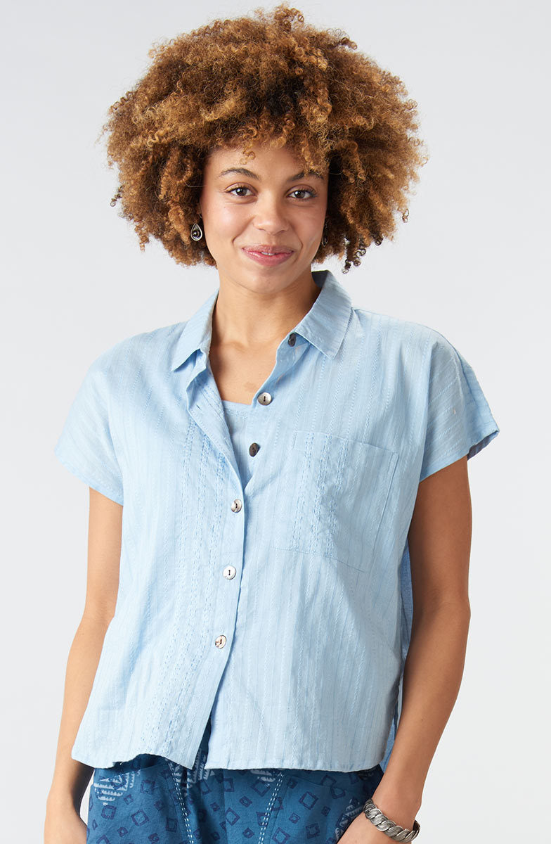 Adira Lightweight Cap-Sleeve Shirt