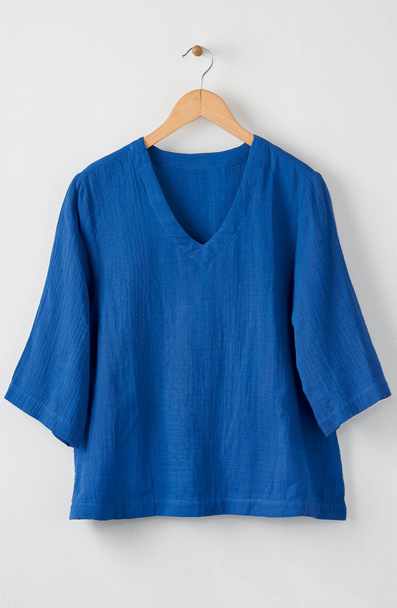 Kochi Double Gauze V-Neck Top
