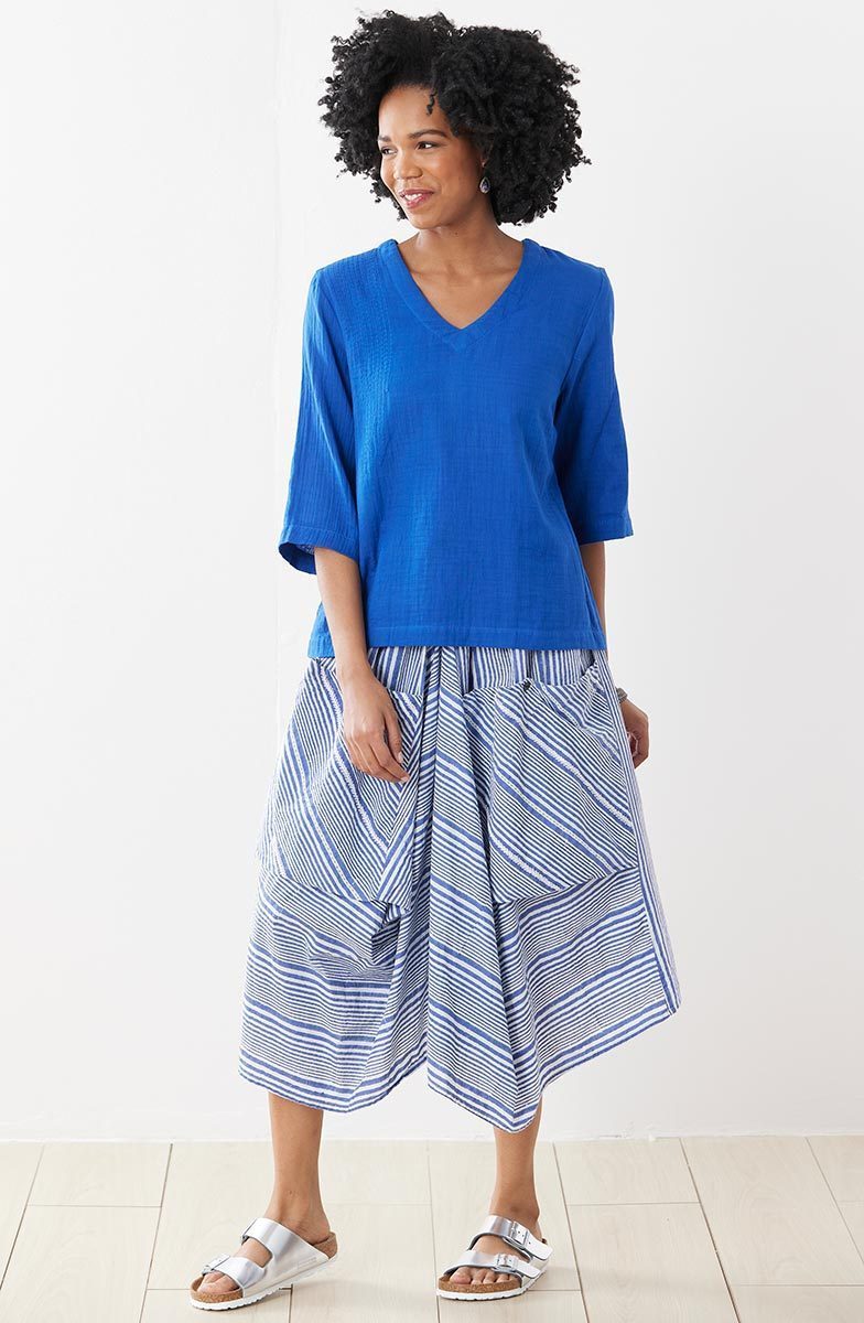 Kochi Double Gauze V-Neck Top