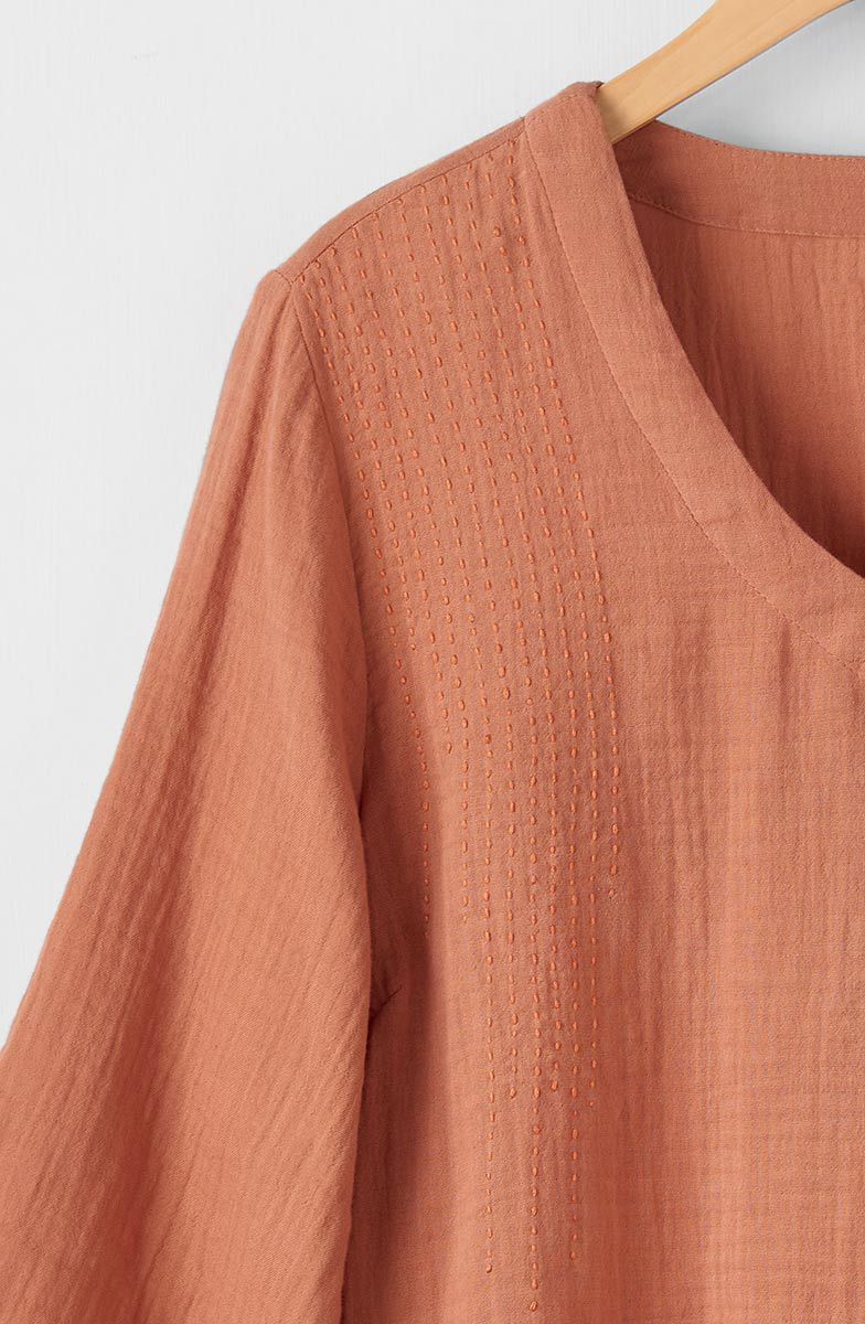 Kochi Double Gauze V-Neck Top