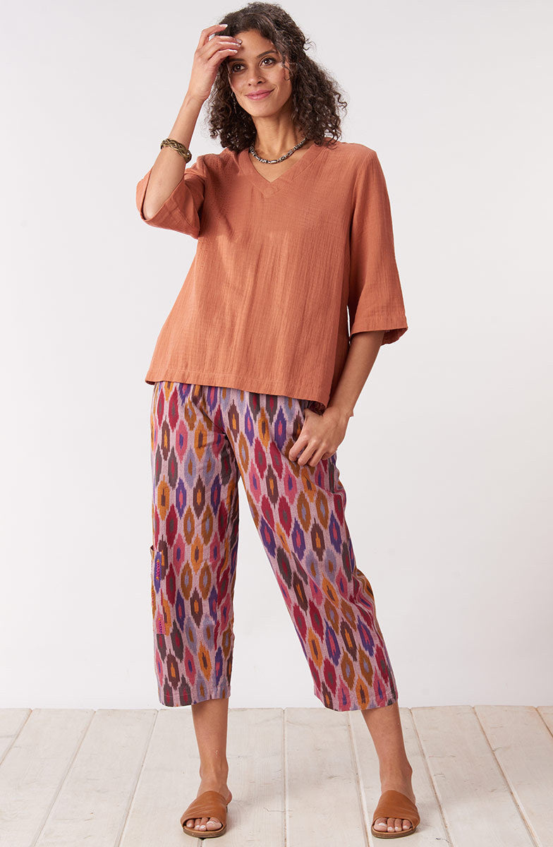 Kochi Double Gauze V-Neck Top