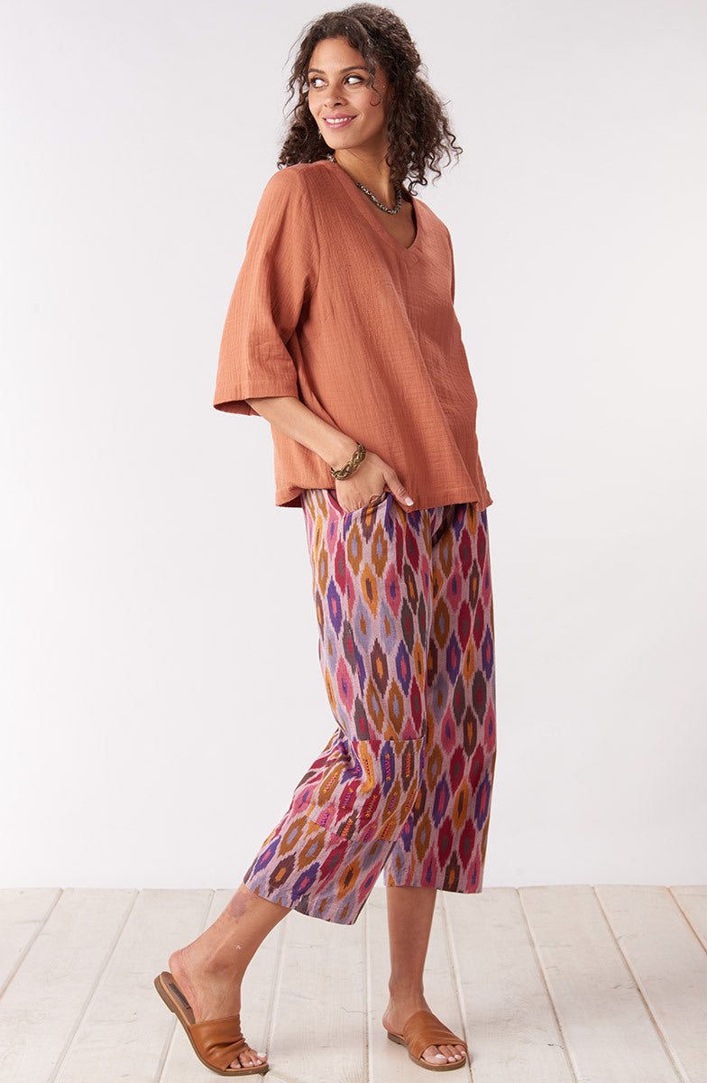 Kochi Double Gauze V-Neck Top