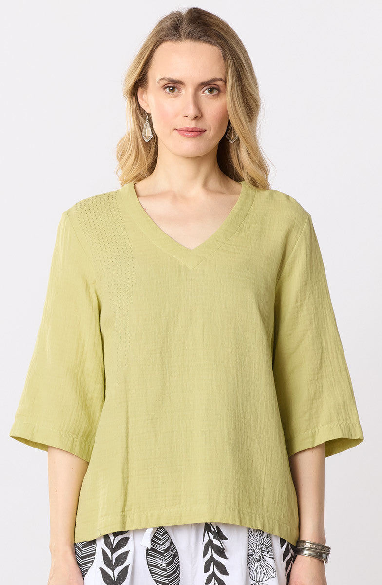 Kochi Double Gauze V-Neck Top