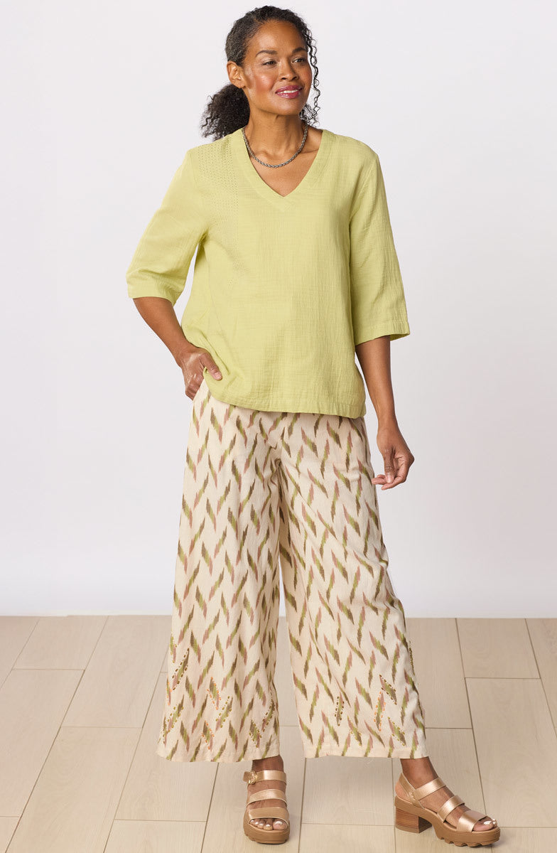 Kochi Double Gauze V-Neck Top