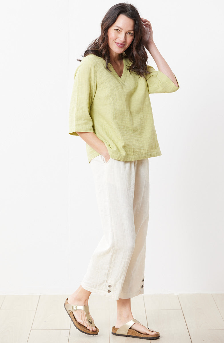 Kochi Double Gauze V-Neck Top