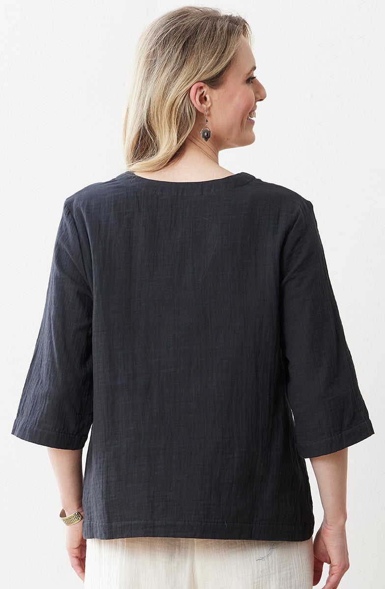 Kochi Double Gauze V-Neck Top