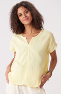 Isha Double Gauze Notch-Neck Top