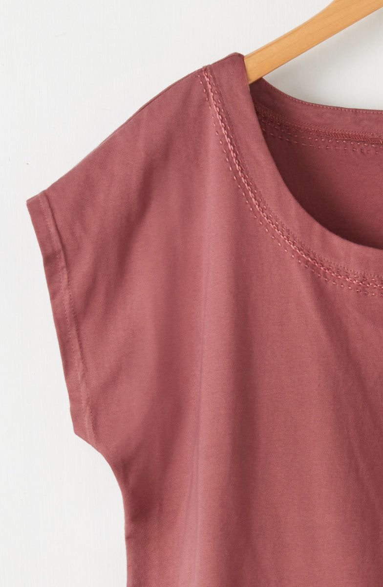 Tivisha Cotton Jersey Cap Sleeve Top - Sumac