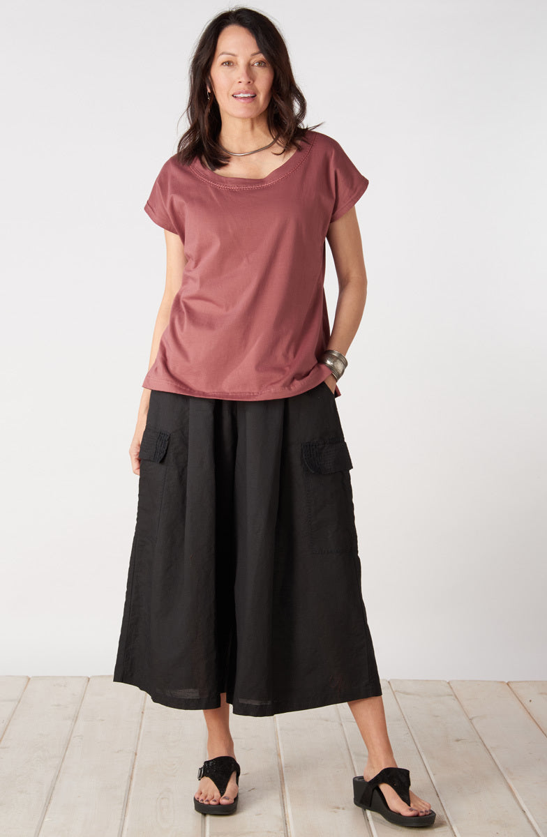 Tivisha Cotton Jersey Cap Sleeve Top - Sumac