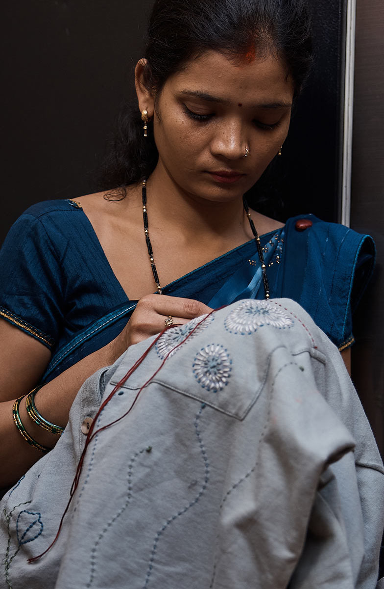 Mysore Organic French Terry Cardigan - Eucalyptus