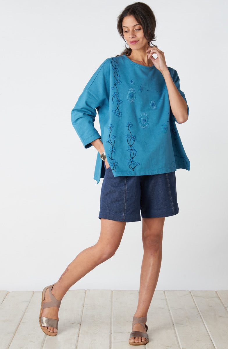 Vanya Organic French Terry Tunic - Summer night