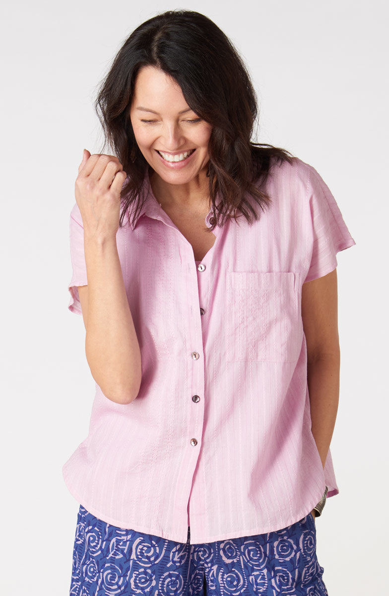 Adira Lightweight Cap-Sleeve Shirt