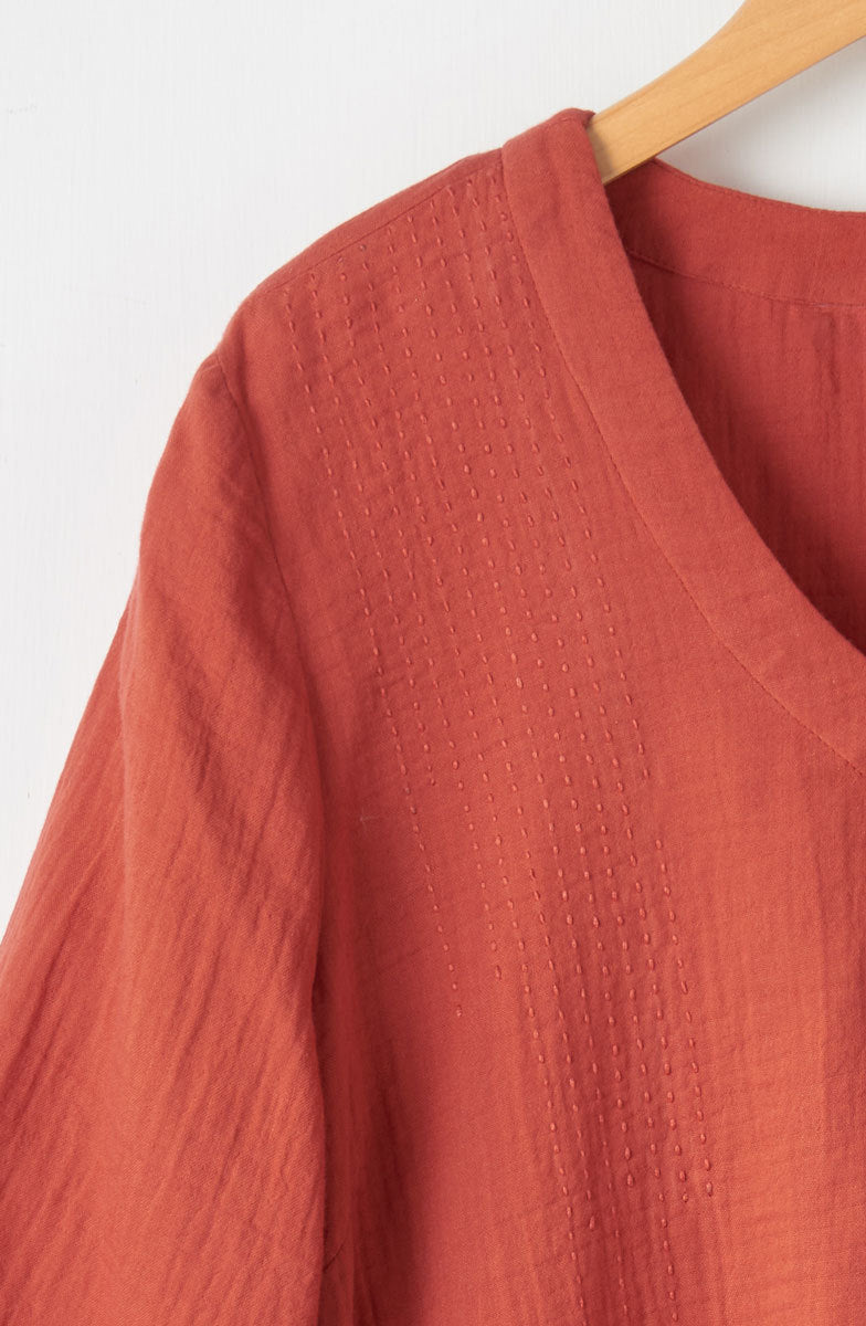 Kochi Double Gauze V-Neck Top