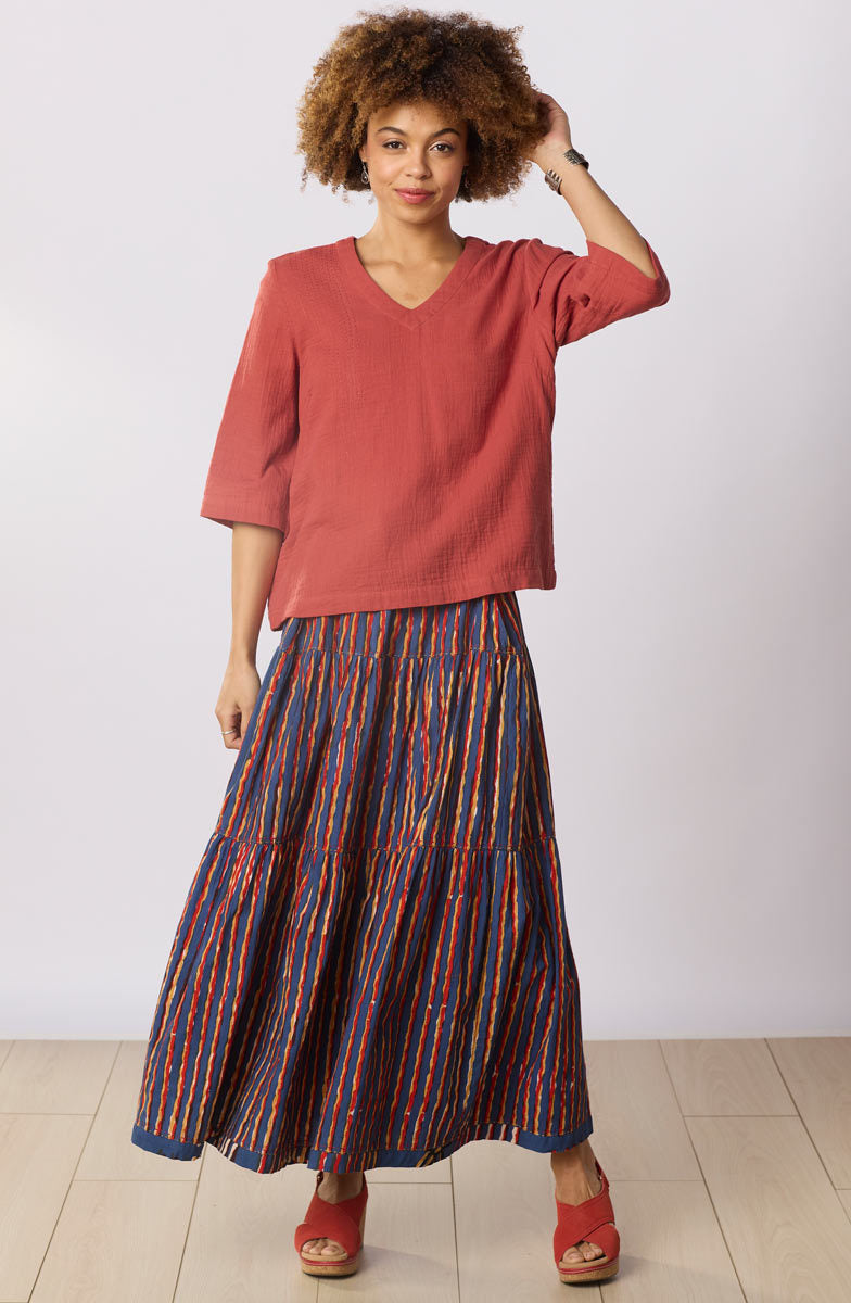 Kochi Double Gauze V-Neck Top