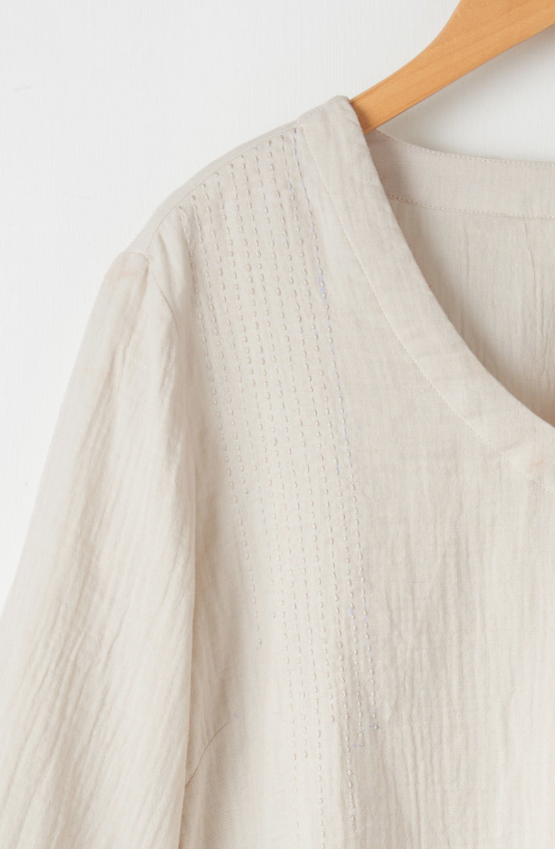 Kochi Double Gauze V-Neck Top