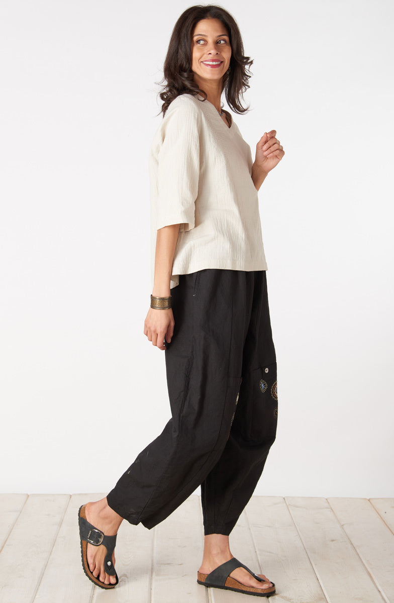 Kochi Double Gauze V-Neck Top