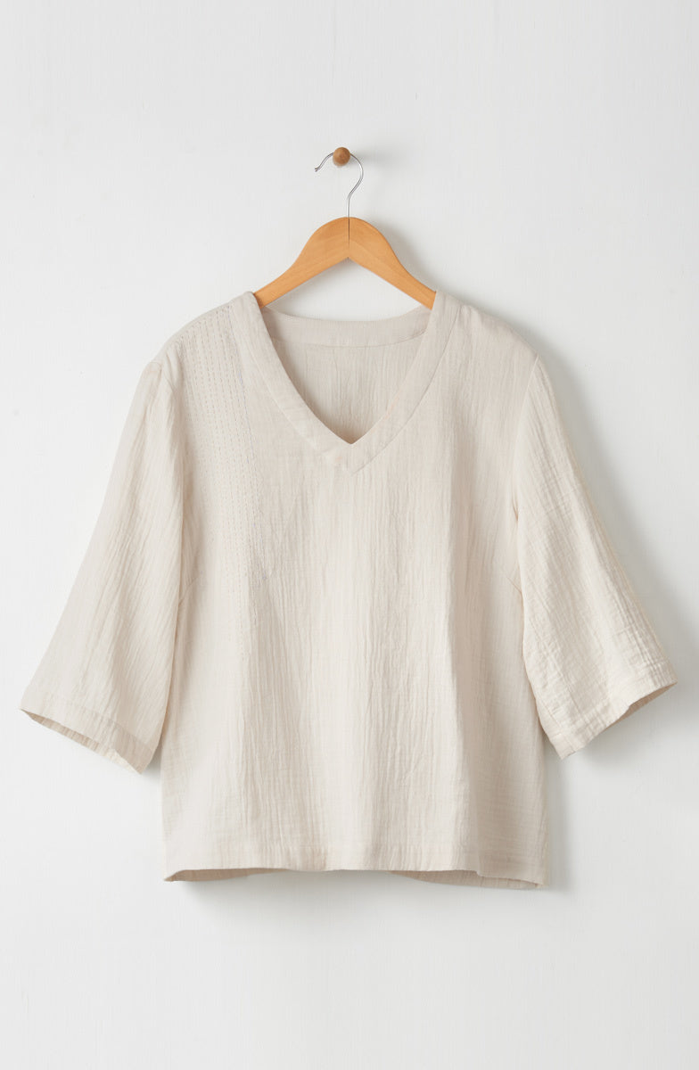 Kochi Double Gauze V-Neck Top