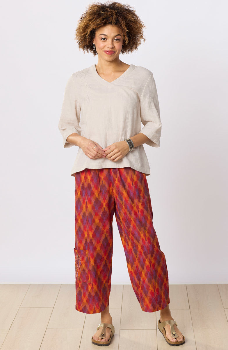 Kochi Double Gauze V-Neck Top