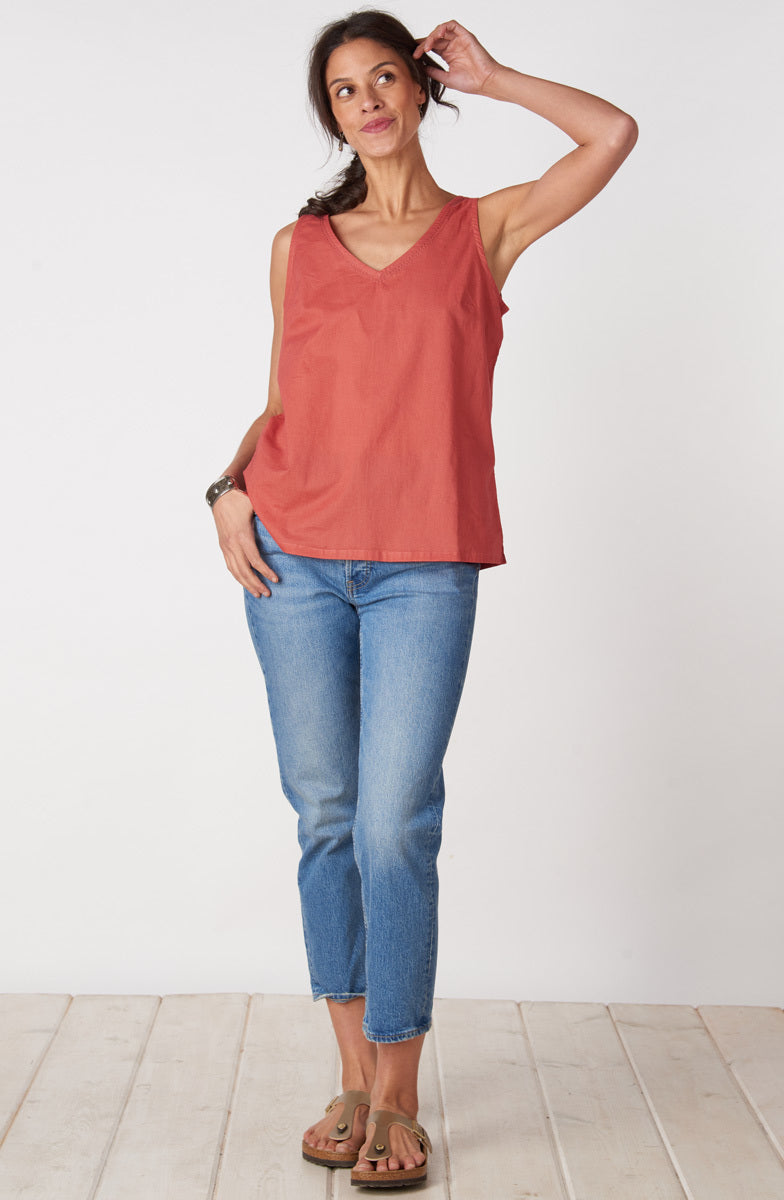 Ashvi Organic Cotton V-Neck Tank