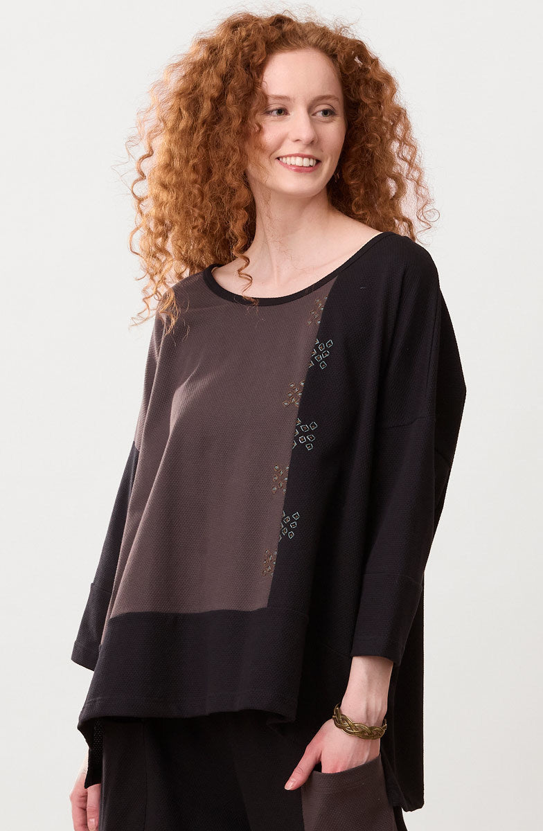 Nasima Oversized Boxy Tee - Black