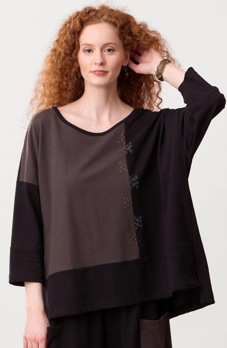 Nasima Oversized Boxy Tee - Black