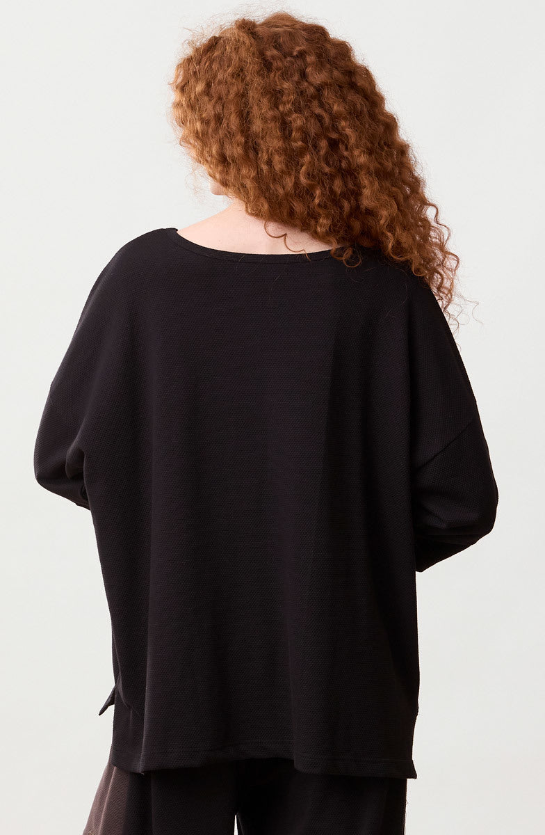Nasima Oversized Boxy Tee - Black