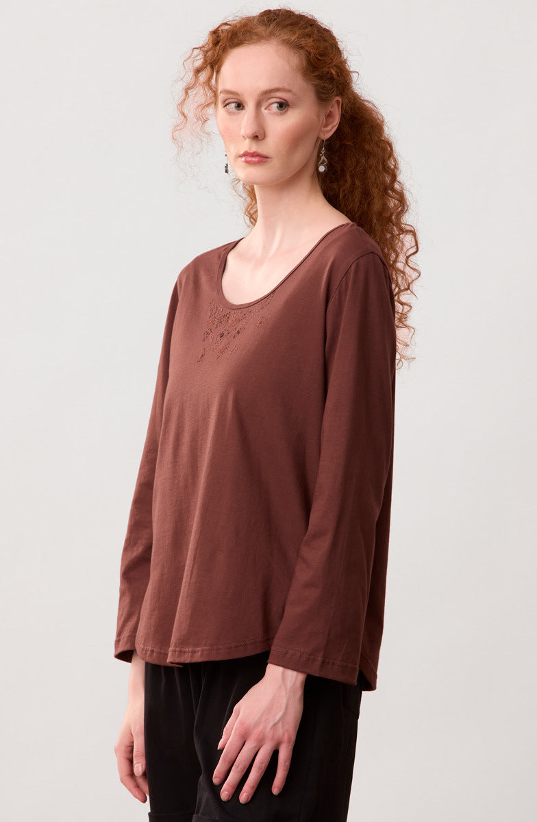 Maira Long-Sleeve Cotton Jersey Tee