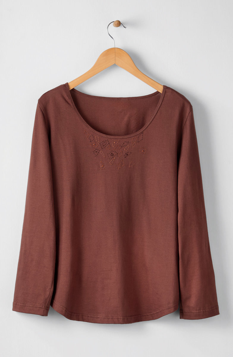 Maira Long-Sleeve Cotton Jersey Tee