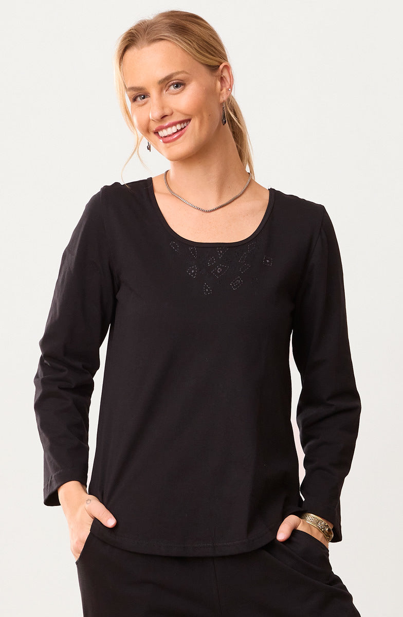 Maira Long-Sleeve Cotton Jersey Tee