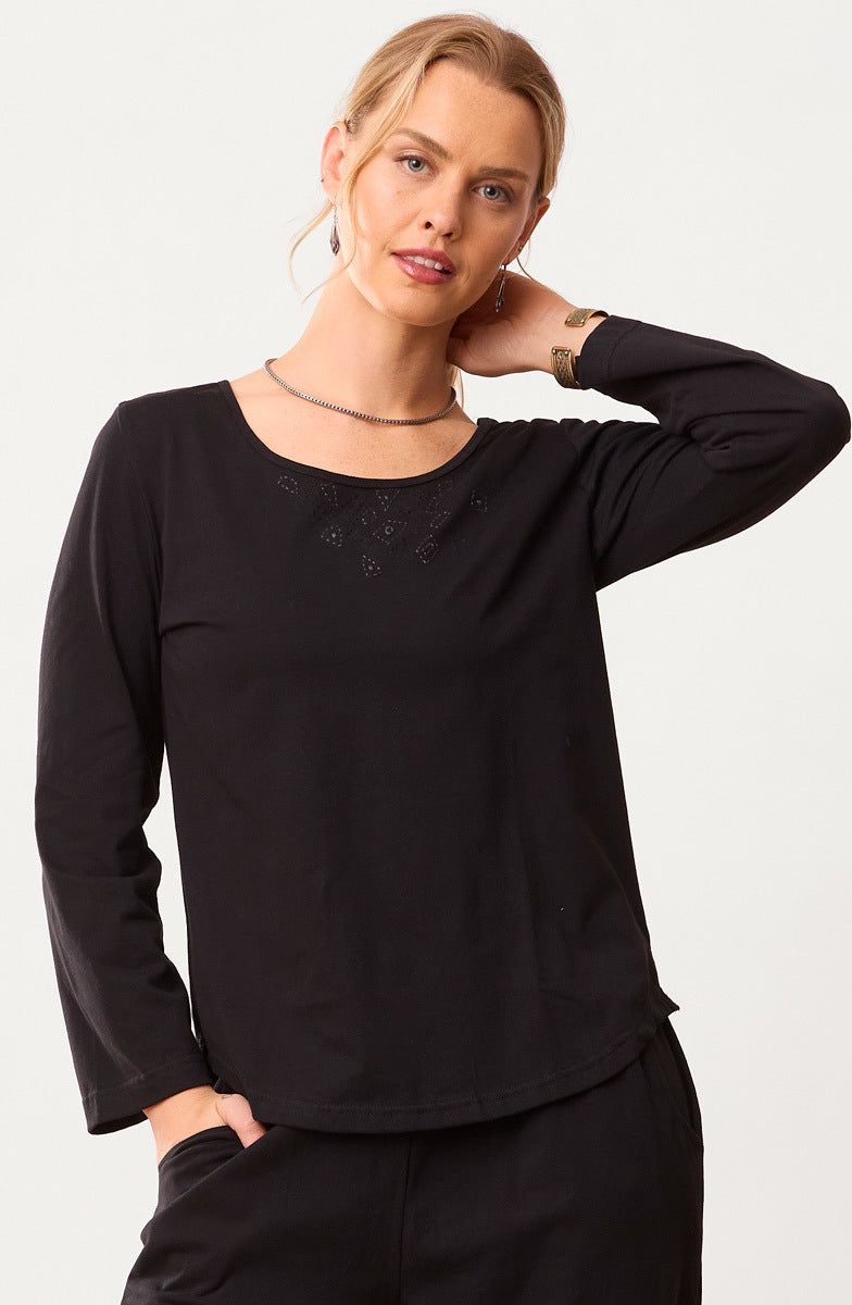 Maira Long-Sleeve Cotton Jersey Tee