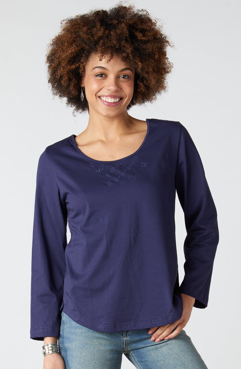 Maira Long-Sleeve Cotton Jersey Tee