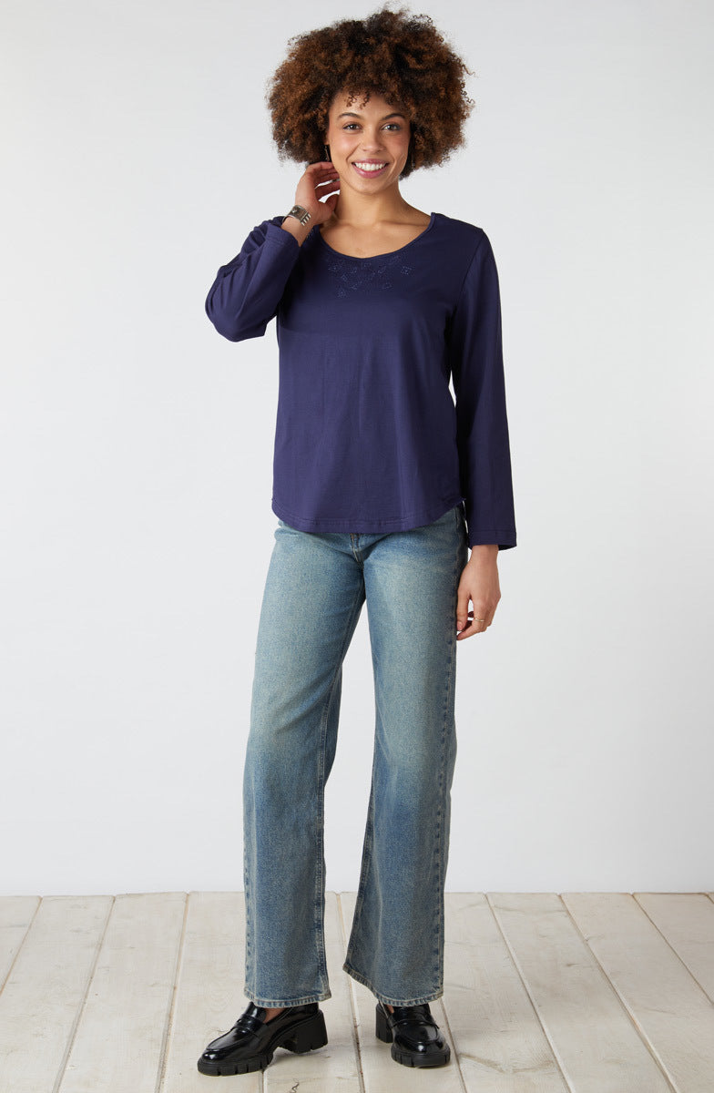 Maira Long-Sleeve Cotton Jersey Tee