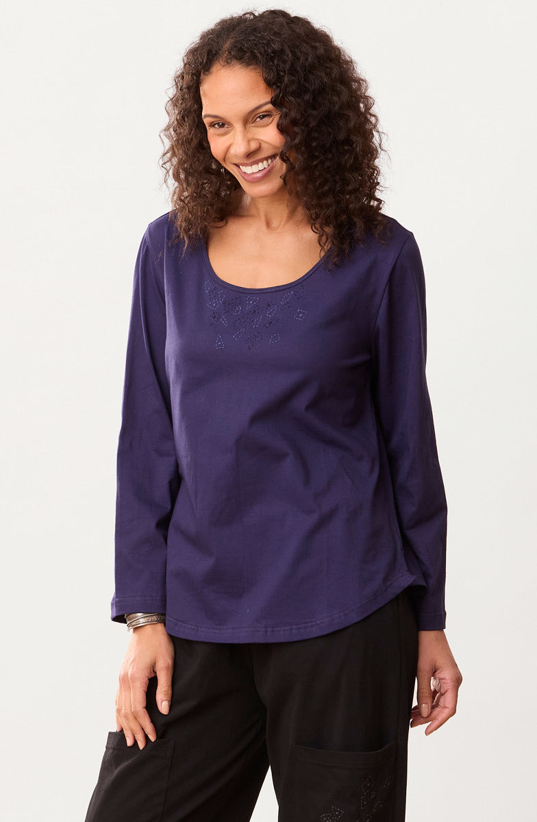 Maira Long-Sleeve Cotton Jersey Tee