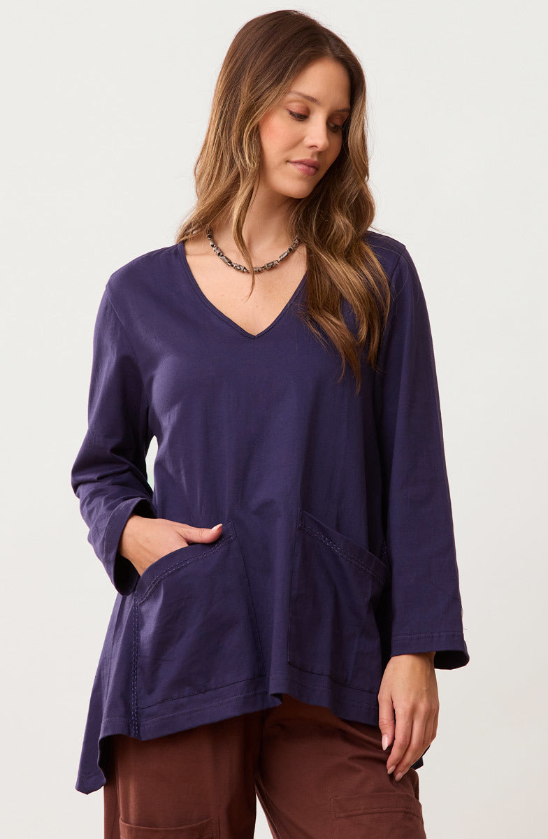 Asma Soft Handkerchief Hem Knit Top