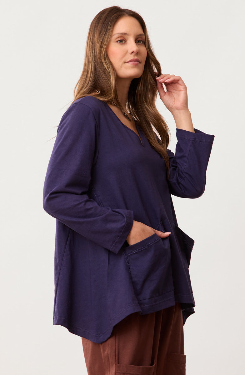 Asma Soft Handkerchief Hem Knit Top