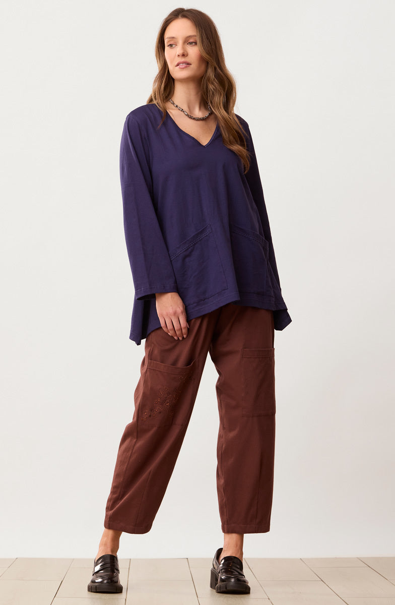 Asma Soft Handkerchief Hem Knit Top