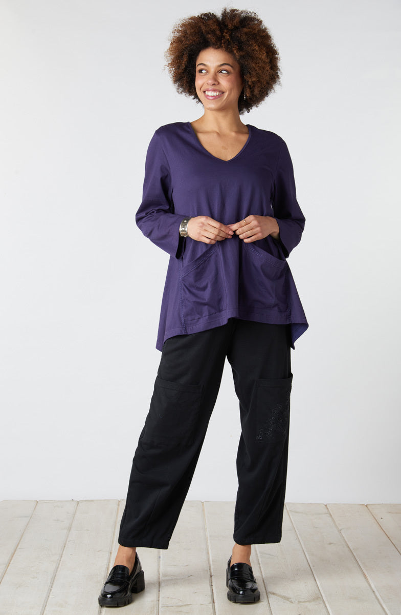 Asma Soft Handkerchief Hem Knit Top