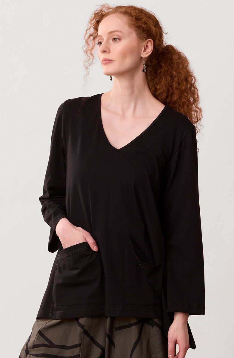 Asma Soft Handkerchief Hem Knit Top