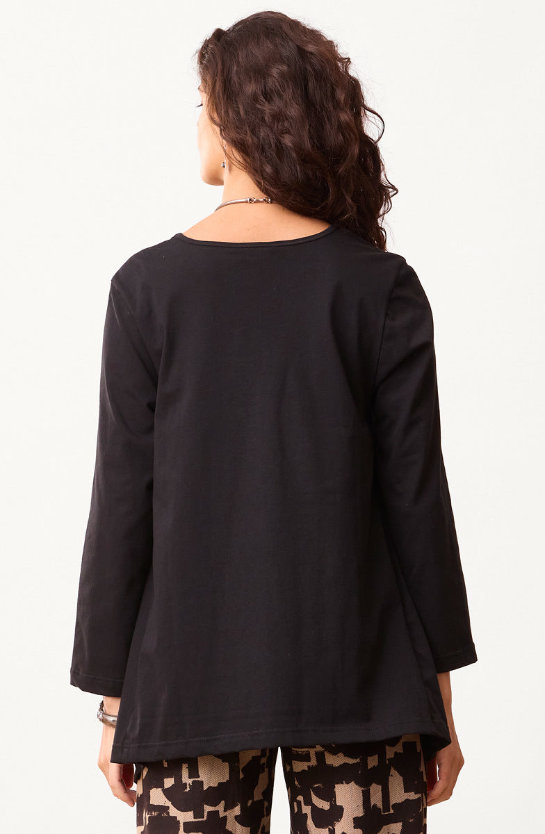 Asma Soft Handkerchief Hem Knit Top